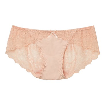 【玳蕾綺】全蕾絲低腰三角內褲 / 淺橘