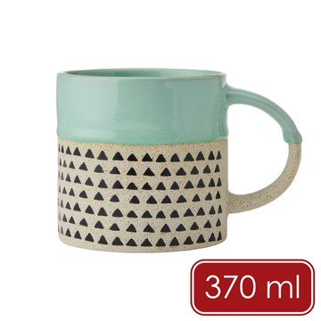Mikasa Dinnerware 美國 石陶馬克杯(薄荷三角370ml) / 拿鐵杯 撞色幾何 北歐風 情侶對杯 可機洗 洗碗機可洗