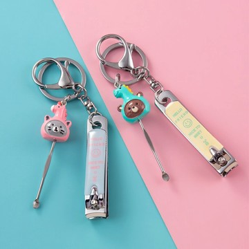 卡通公仔指甲刀掛件挖耳勺指甲剪男女INS指甲刀掛飾可愛網紅吊墜