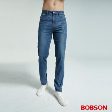 BOBSON 男款低腰超薄輕量直筒褲