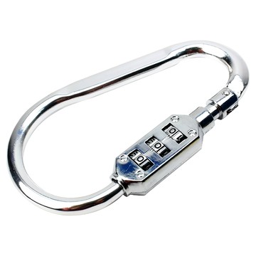 COTECi D型密碼登山扣行李鎖 TR002 登山/固定物品均適用  6.3 x 12cm  銀色  1個