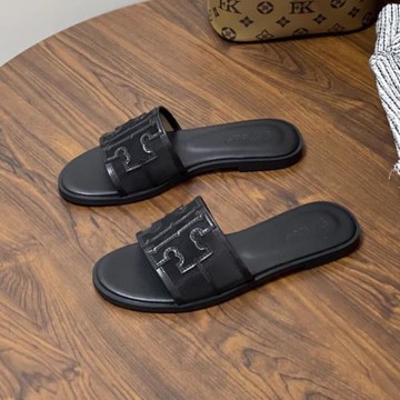 羊皮版~露趾平底鏤空一字拖2025年新款百搭沙灘防滑一腳蹬涼拖鞋