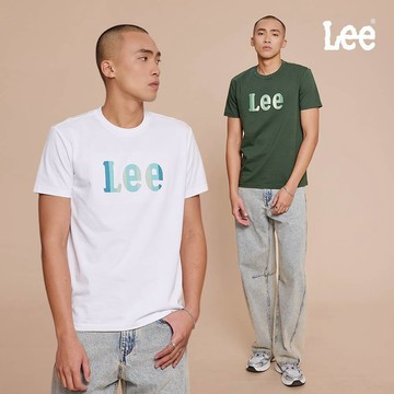Lee 三色LOGO短T 男 白色 墨綠 LB602062