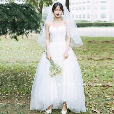 ウエディングドレス Aライン 二次会 袖あり 結婚式 ロングドレス 花嫁 ブライダル 海外挙式 パーティードレス 演奏会 披露宴 通販 Lineポイント最大get Lineショッピング
