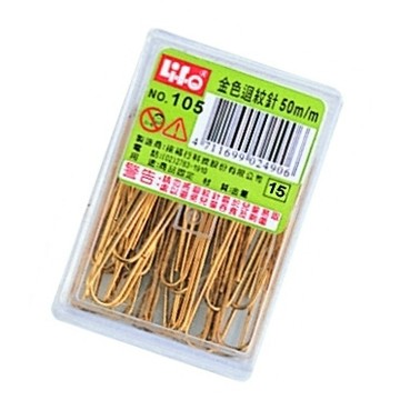 徠福 金色 迴紋針 /盒 NO.105