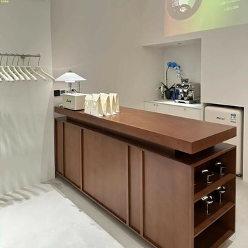 前台 收銀台 接待台 櫃檯 展臺 免運 開立發票 簡約輕熟風實木收銀臺商用儲物展示一體柜咖啡店服裝店吧臺