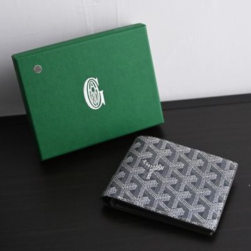 GOYARD Victoire 印花皮革對開八卡短夾(灰)