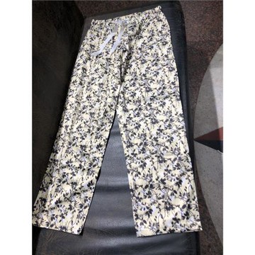 俏皮妹妹秀 復古印花全松緊棉質休閑小腳褲 九分褲