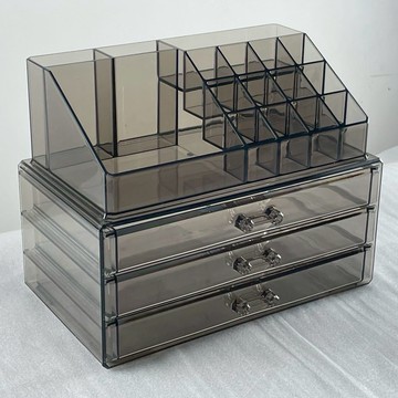 桌面化妝品收納盒透明抽屜式多層口紅收納置物架多功能雜物整理盒 py6172