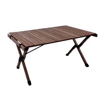 MOUNTAINHIKER 山之客 格因單層蛋捲桌 折疊收納方便 X型桌腿支架穩固不搖晃  棕色 + 黑色  120cm