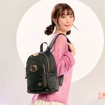 【Hello Kitty】金緻凱蒂-後背包-黑