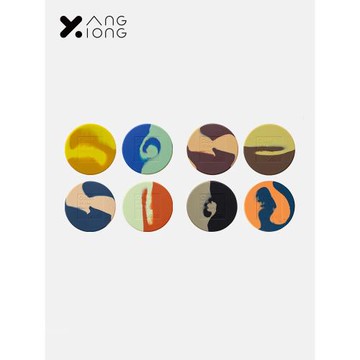 熊與楊 畫色硅膠杯墊耐熱ins風隔熱墊茶杯墊托北歐防滑水杯墊家用