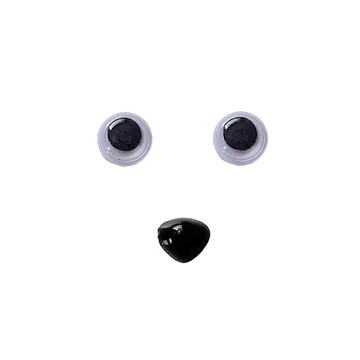 平底黑色動物眼睛三角鼻子diy手工制作編織玩偶發飾BB夾發夾配件