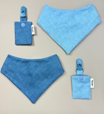 Maygo.bib.丹寧小旅人領巾兜、雙面兜、八層紗