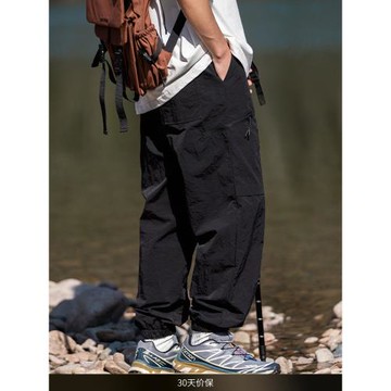 NTED秋季新品日系戶外寬松拼接設計休閑褲山系機能風多口袋工裝褲