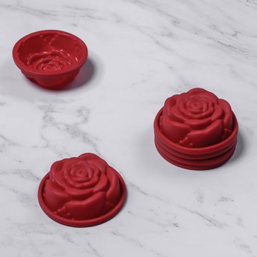 出口法國 迷你咕咕霍夫硅膠蛋糕模具發糕立體花紋玫瑰小模6枚