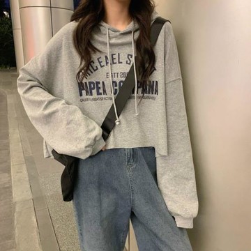 chic小款印花春秋韓版連帽衛衣