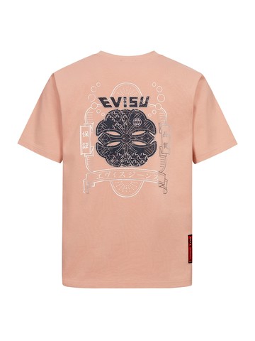 Seagull and Kamon Print with Embroidery Regular Fit T-shirt