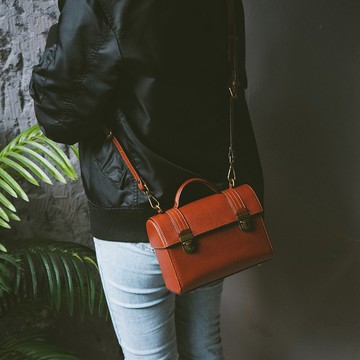 真皮絕美寶藏包 X049 紅棕V