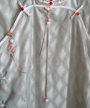 連環意 原創設計珠鏈鈴蘭裝飾胸針旗袍漢服壓襟墜子蘭亭別院新款