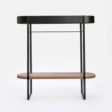 伊登雙層落地鐵線花架 黑色