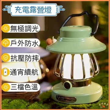 熱銷現貨🚢蝸牛復古露營夜燈 便攜式 充電 小夜燈 創意 手提 帳篷 氛圍 復古 裝飾燈 造型獨特