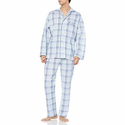 グンゼ パジャマ 長袖長パンツ ダイヤキルト メンズ ブル M 通販 Lineポイント最大get Lineショッピング