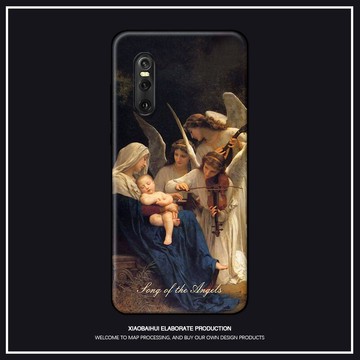 適用vivox23幻彩x21i/x20plus/x27/x30pro手機殼天使之歌油畫歐美