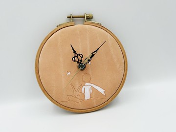 真皮掛鐘-小王子與狐狸 13cm