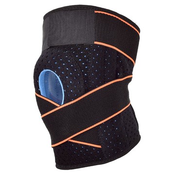 AD-ROCKET 環型透氣可調式膝蓋減壓墊 打孔網布 雙重綁帶 加壓固定  45.5 x 23cm  1個  橘黑