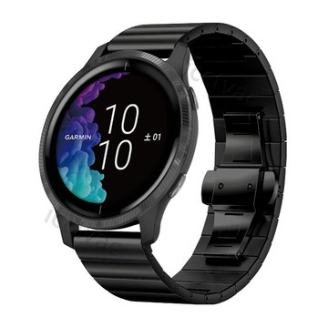 適用佳明Garmin venu 2/venu 2S不銹鋼壹珠蝴蝶扣金屬替換錶帶