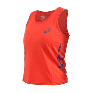 ASICS 女運動背心-吸濕排汗 運動 上衣 休閒 台灣製 2092A571-600 紅丈青