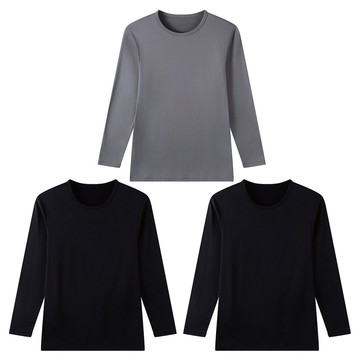non-no 儂儂 男款 刷毛內衣3件組  XL  灰色 + 黑色 2件