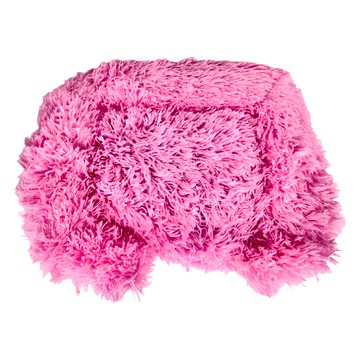 柔軟寵物毛絨床 - M 長毛絨布+防滑底布+PP棉 尺寸：60*48*15CM 淨重：約1KG  亮粉色  1組
