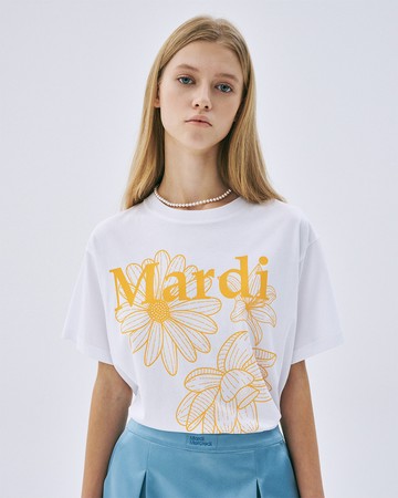 MARDI MERCREDI 三花印花短TEE 白色 經典小雛菊 橘花 TSHIRT TRIPLE FLOWER