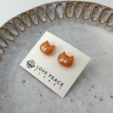 貓貓好朋友耳環 一般款 | 橘