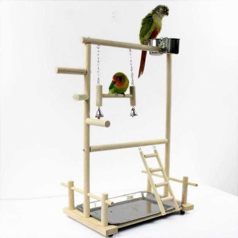 オウムにもインコにも♪ 止まり木スタンド 遊び場 ペット 文鳥