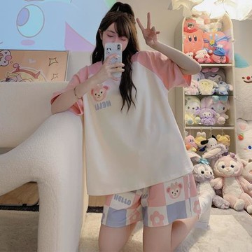 睡衣女款夏季純棉短袖薄款短褲甜美可愛學生網紅風夏天家居服套裝