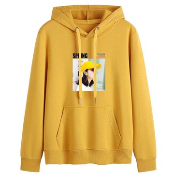 連帽加絨衛衣女秋冬韓版卡通印花短款長袖套頭上衣ins潮2025新款