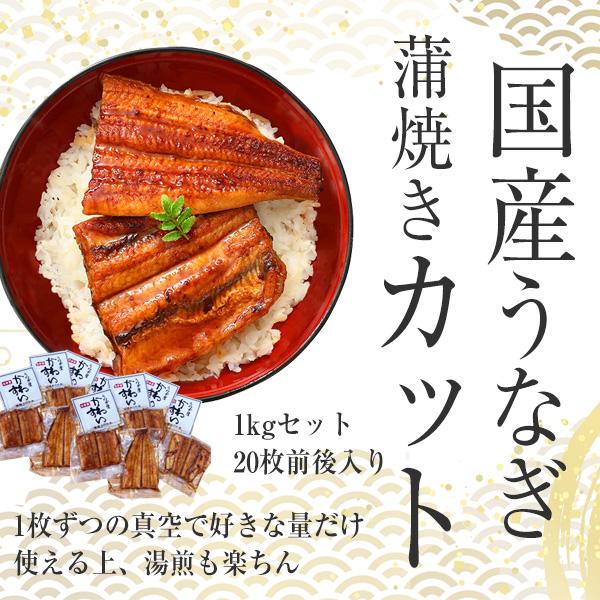 うなぎ 蒲焼き 国産 カットメガ盛り1kg ウナギ 鰻 蒲焼 送料無料