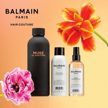 女神開運禮【BALMAIN】女神造型禮盒(豐盈清爽護髮噴霧200ML+質地改變蓬鬆噴霧200ML+黑色水瓶)
