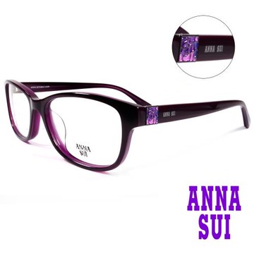 【ANNA SUI 安娜蘇】彩色耀眼薔薇方型圖騰造型眼鏡-紫(AS619-707)