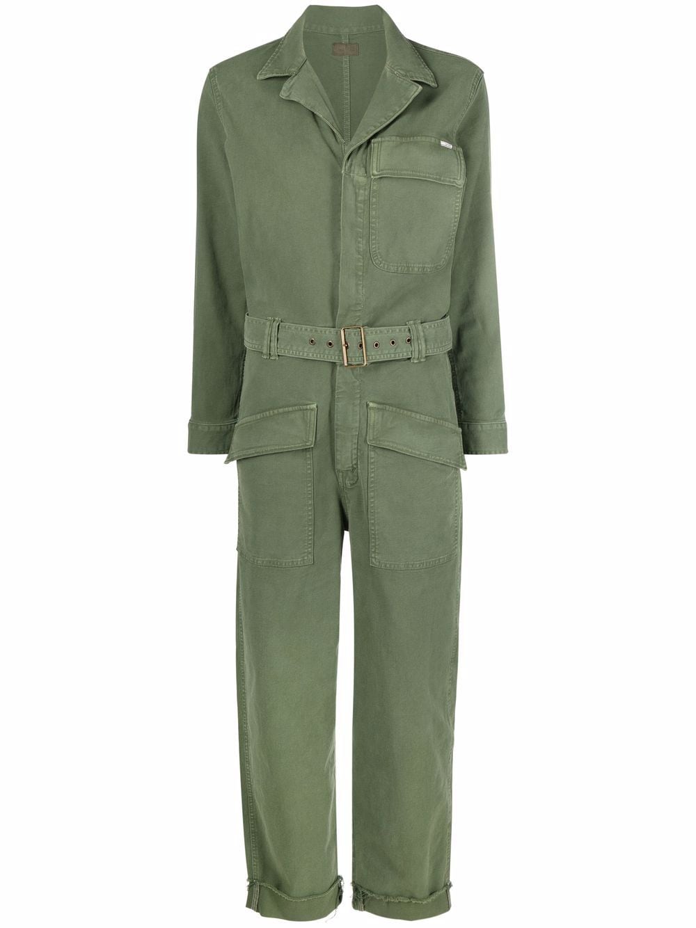 MOTHER - long-sleeve denim jumpsuit - women - Lyocell/Cotton/Spandex/Elastane - S - Green