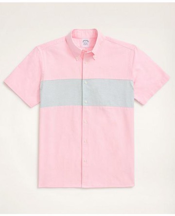 Brooks Brothers Men's Regent Regular-Fit Original Oxford Short-Sleeve Fun Shirt | Pink | Size XS