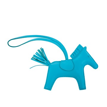 HERMES 經典小羊皮手工馬兒吊飾 (MM/阿茲特克藍)