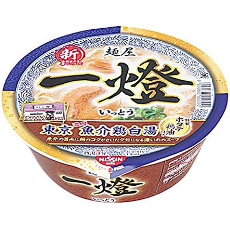 販路限定品日清食品 麺屋一燈 ホタテ鶏油の濃厚魚介鶏白湯ラーメン 121g×12個