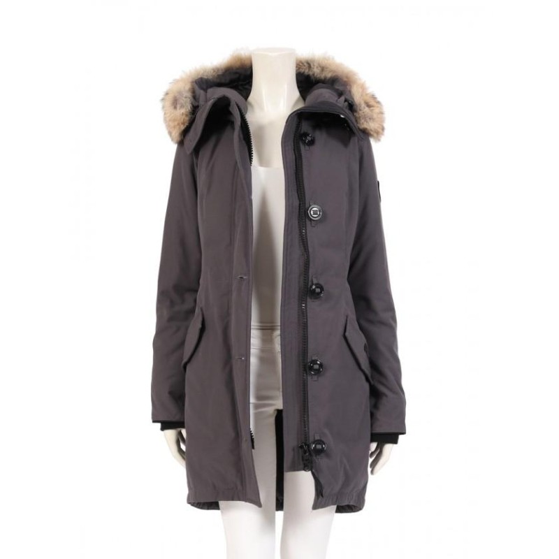 中古 カナダグース CANADA GOOSE ダウンコート ロスクレア パーカー グレー XS アウター ワンポイント 2580LB  ROSSCLAIR PARKA レディース | LINEブランドカタログ