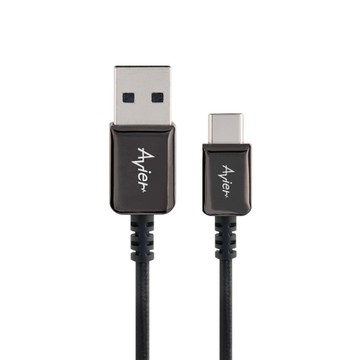 Avier CLASSIC USB C to A 編織高速充電傳輸線 (1M)_耀岩黑