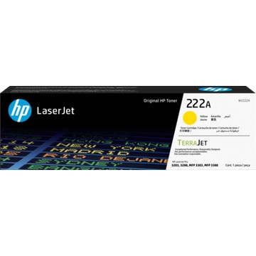 【領券優惠折300】HP 222A 黃色原廠 LaserJet 碳粉匣(W2222A) For CLJ 3203dw / 3303sdw / 3303fdw