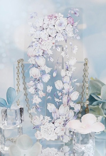 棲夜 暮色にやすらぐ粉紫の花束 PET 紙膠帶 貝殼光